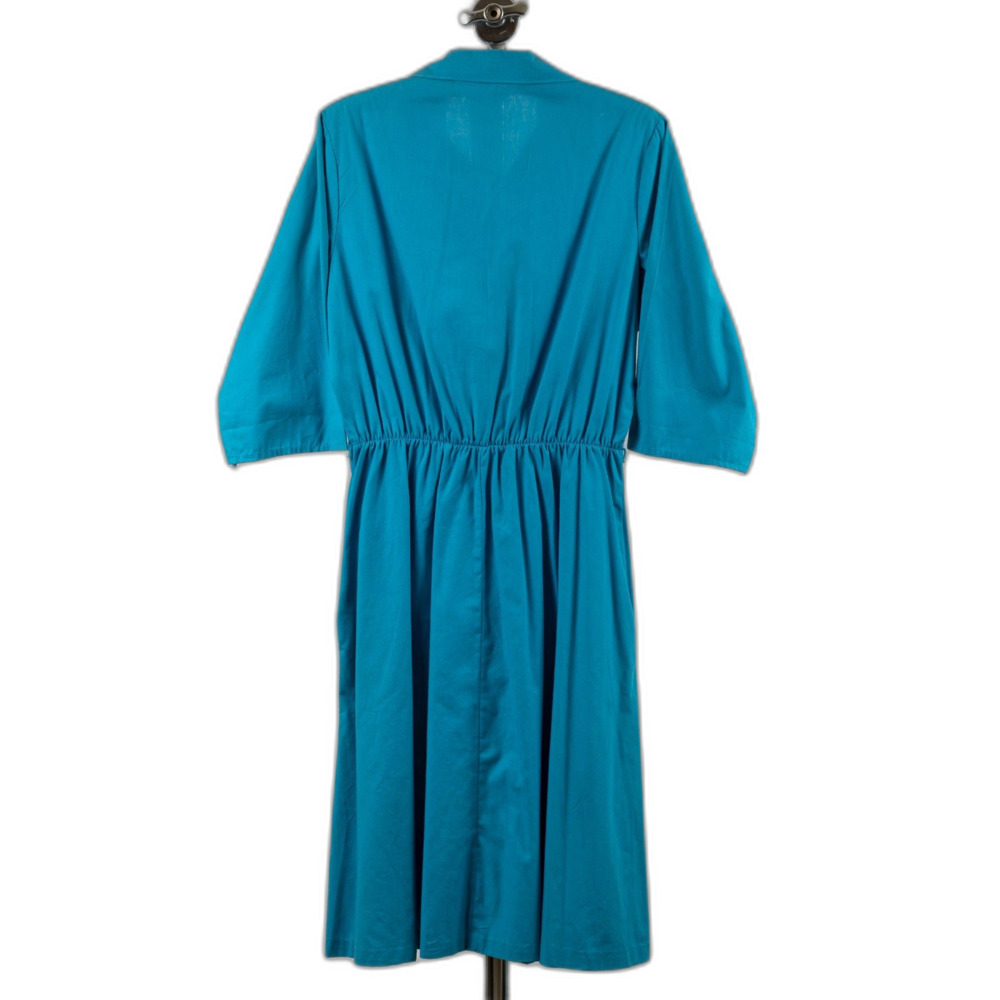 Vintage Blair cotton poly blue midi dress size M - Picture 2 of 12